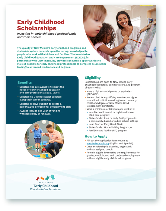 Early Childhood Scholarship flyer